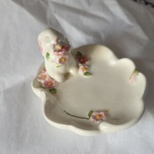 Floral Bunny Trinket Dish from Avon, EASTER 1985
